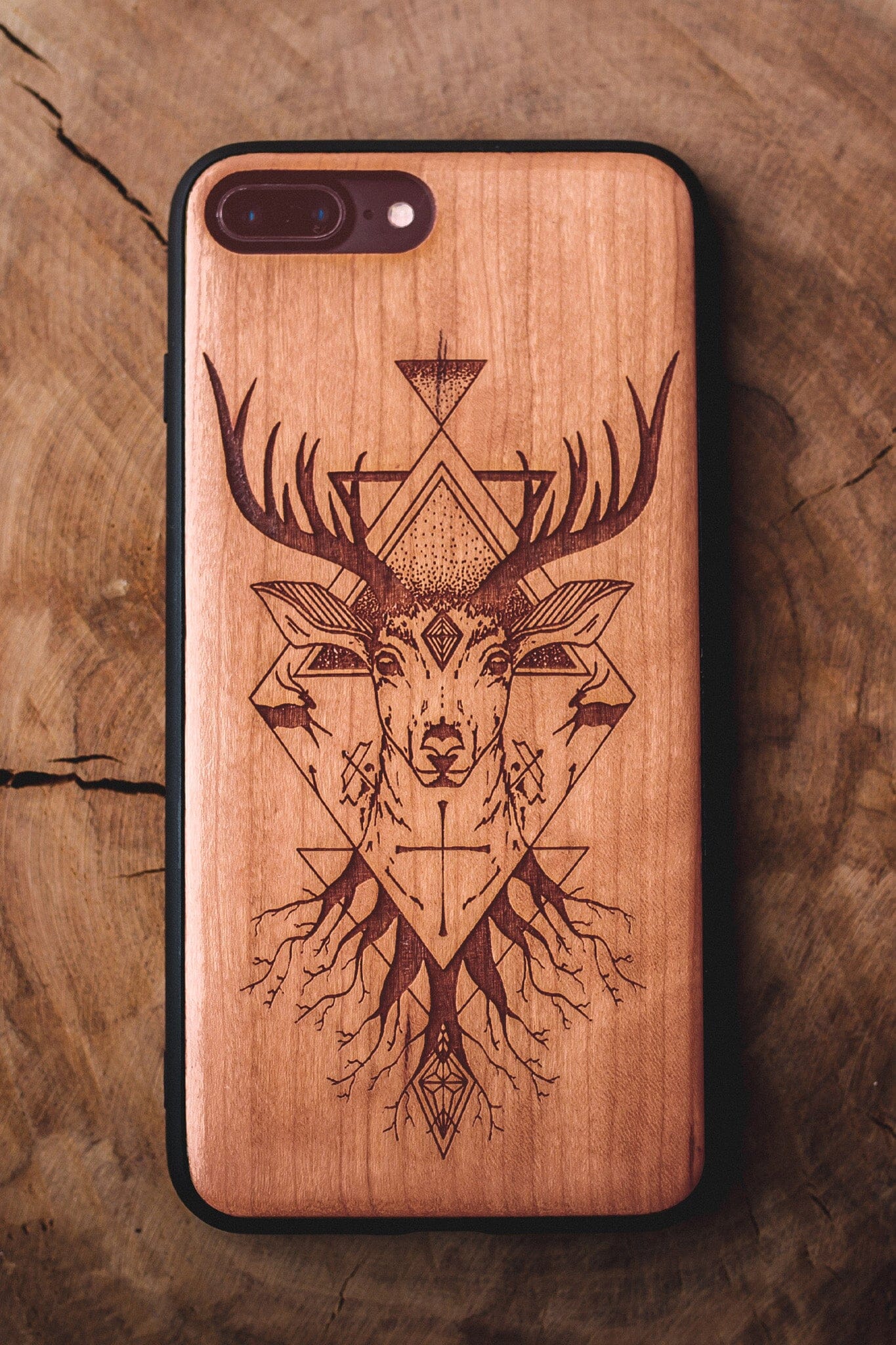 Wooden Phone Case Minimalistic Stag