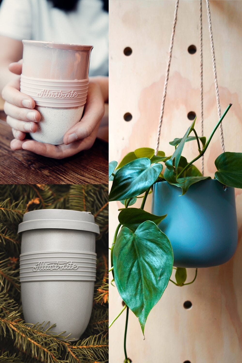 Ceramics Combo | Travel Cup & Hanging Plant Pot