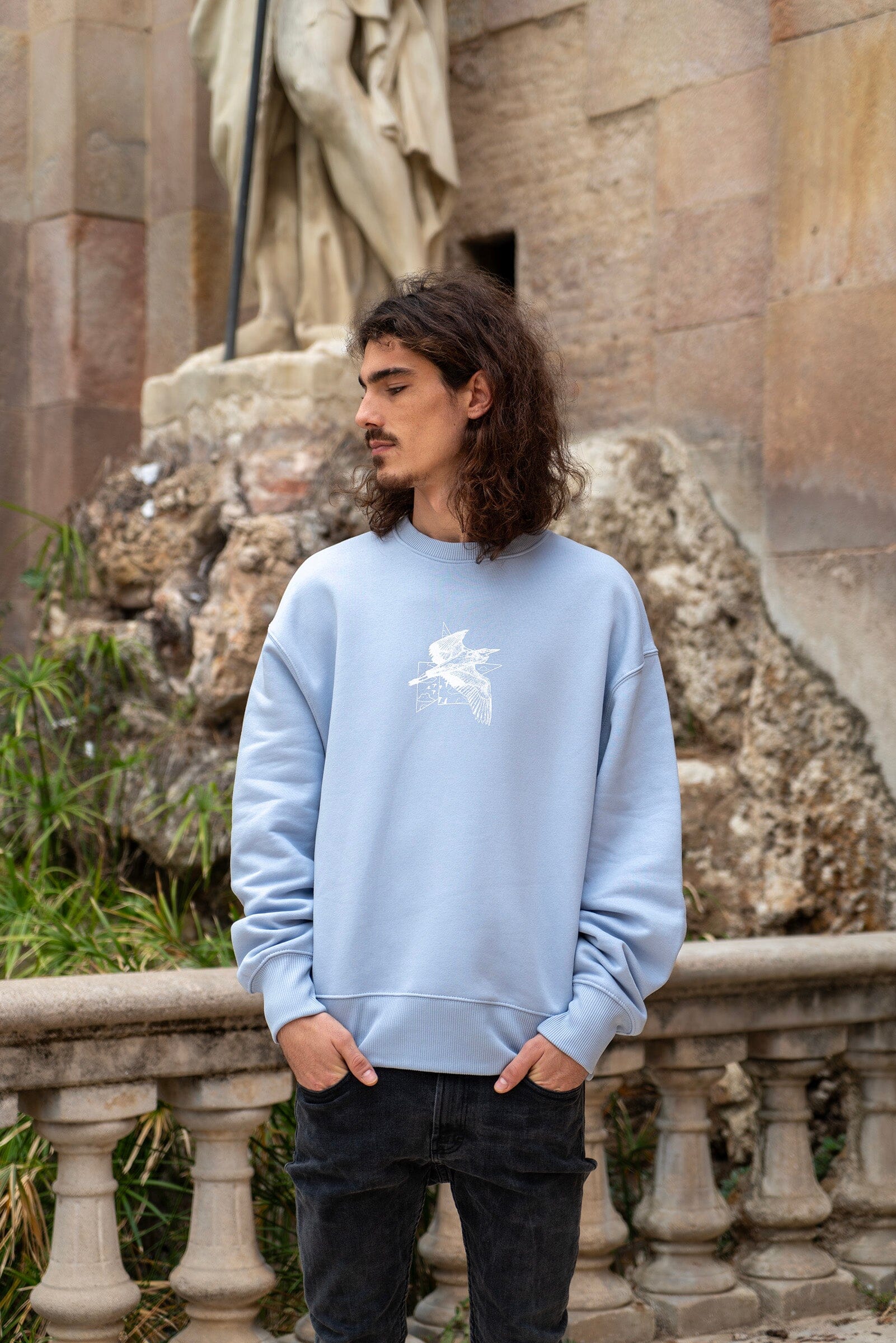 Light blue sales sweatshirt men